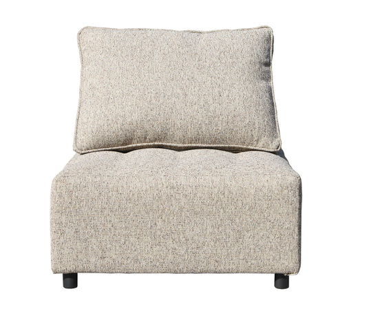 Outdoor Modular Sofa, Modern Modular Couch with Metal Structure, Support and Back Cushion, Patio Furniture with Waterproof Sofa Cover for Living Room, Balcony, Light Brown