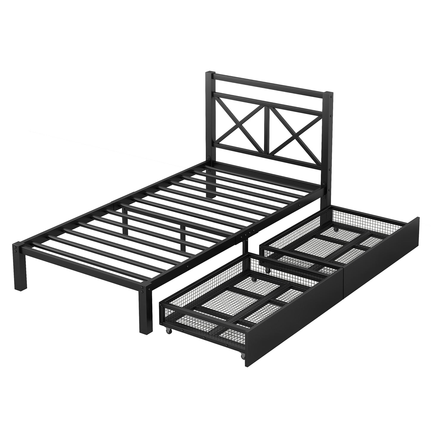 Sesslife Twin Bed Frame with Storage, LJC