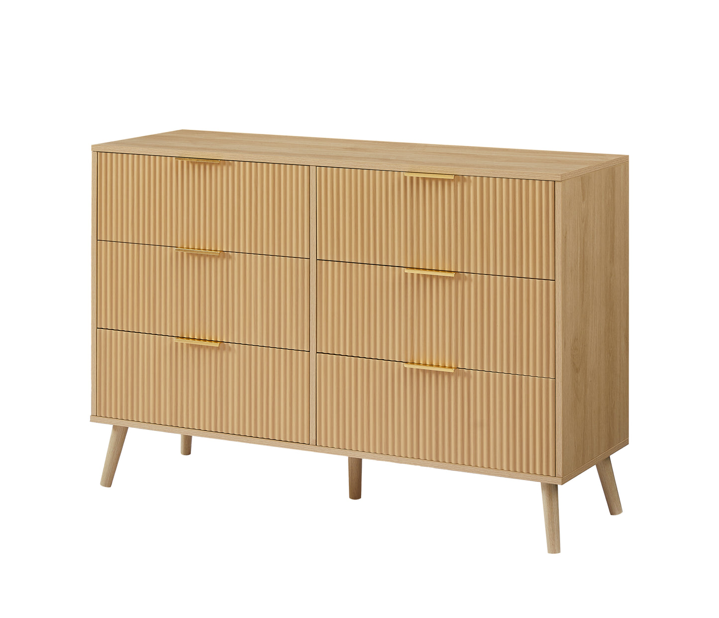 6-Drawer Dresser, Wooden Chest of Drawers for Bedroom, Living Room, Children’s Room, Hallway, Natural