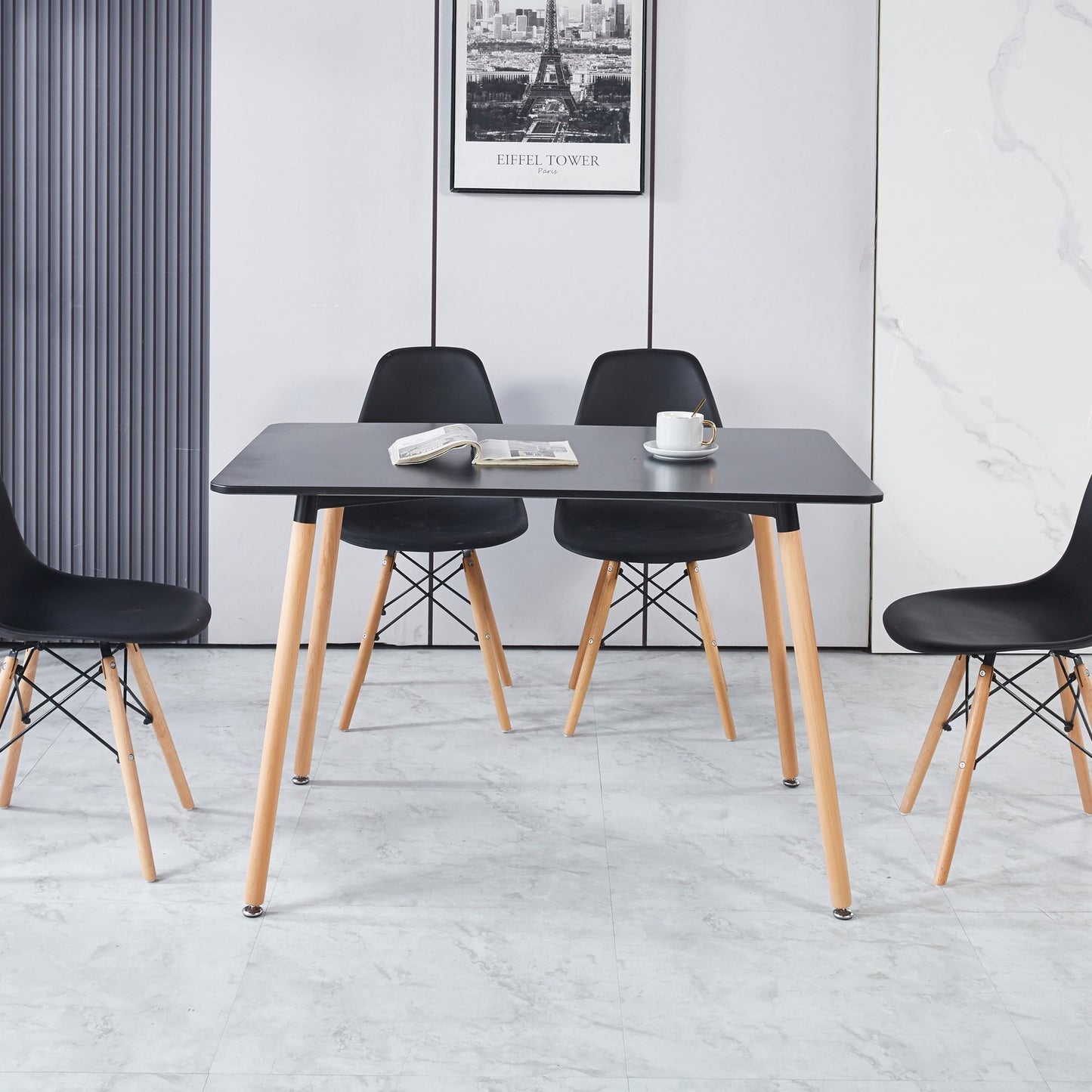 Dining Table for 4 People, Wood Kitchen Dining Table, Modern Dining Room Tables for Kitchen Living Room