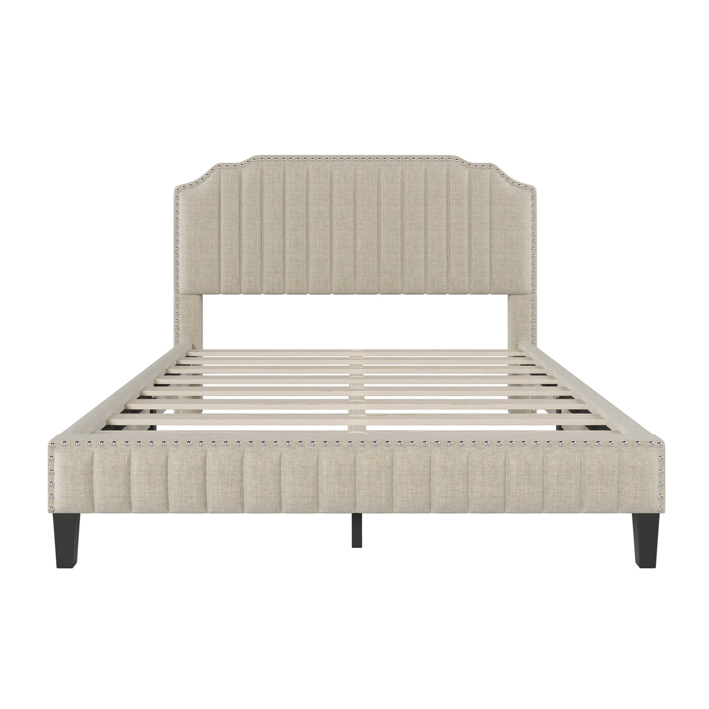 SESSLIFE Upholstered Linen Platform Bed Frame, LJC