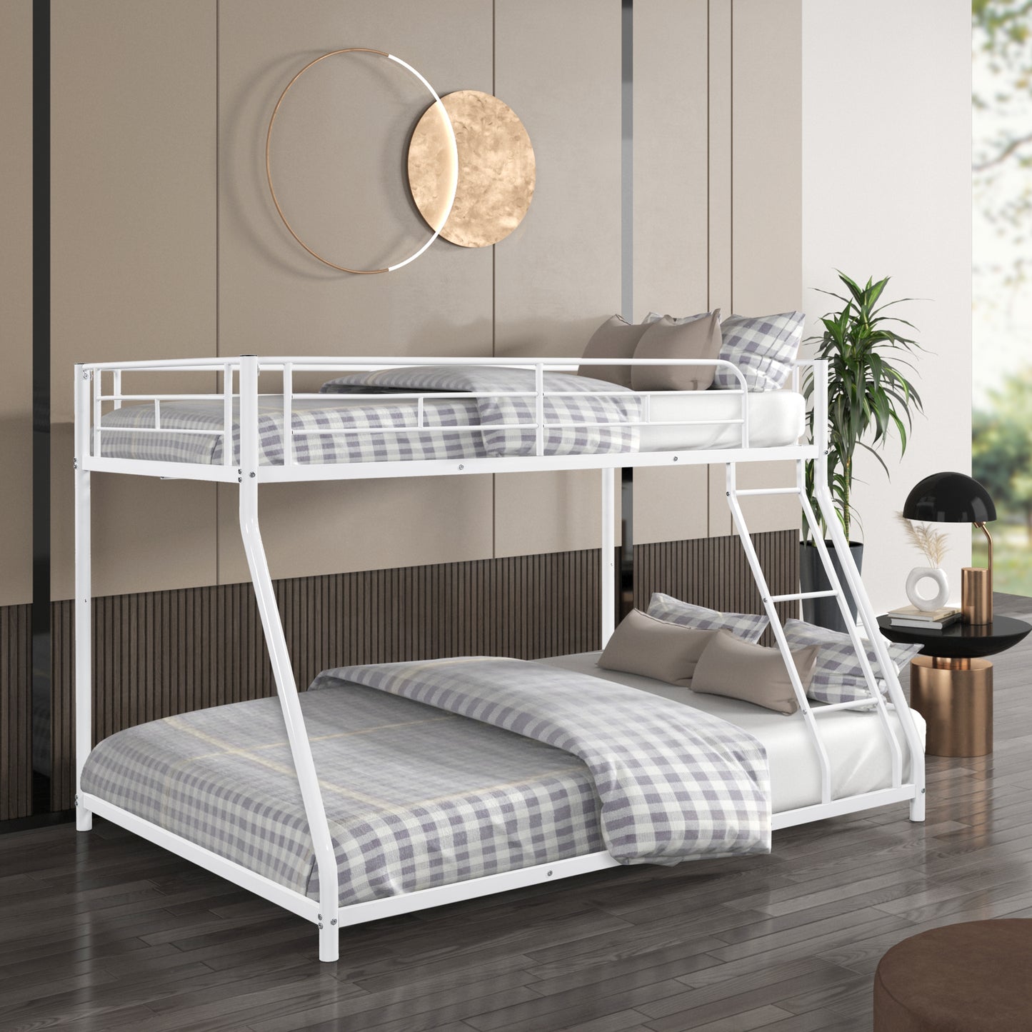 SESSLIFE Twin Over Full Metal Bunk Bed