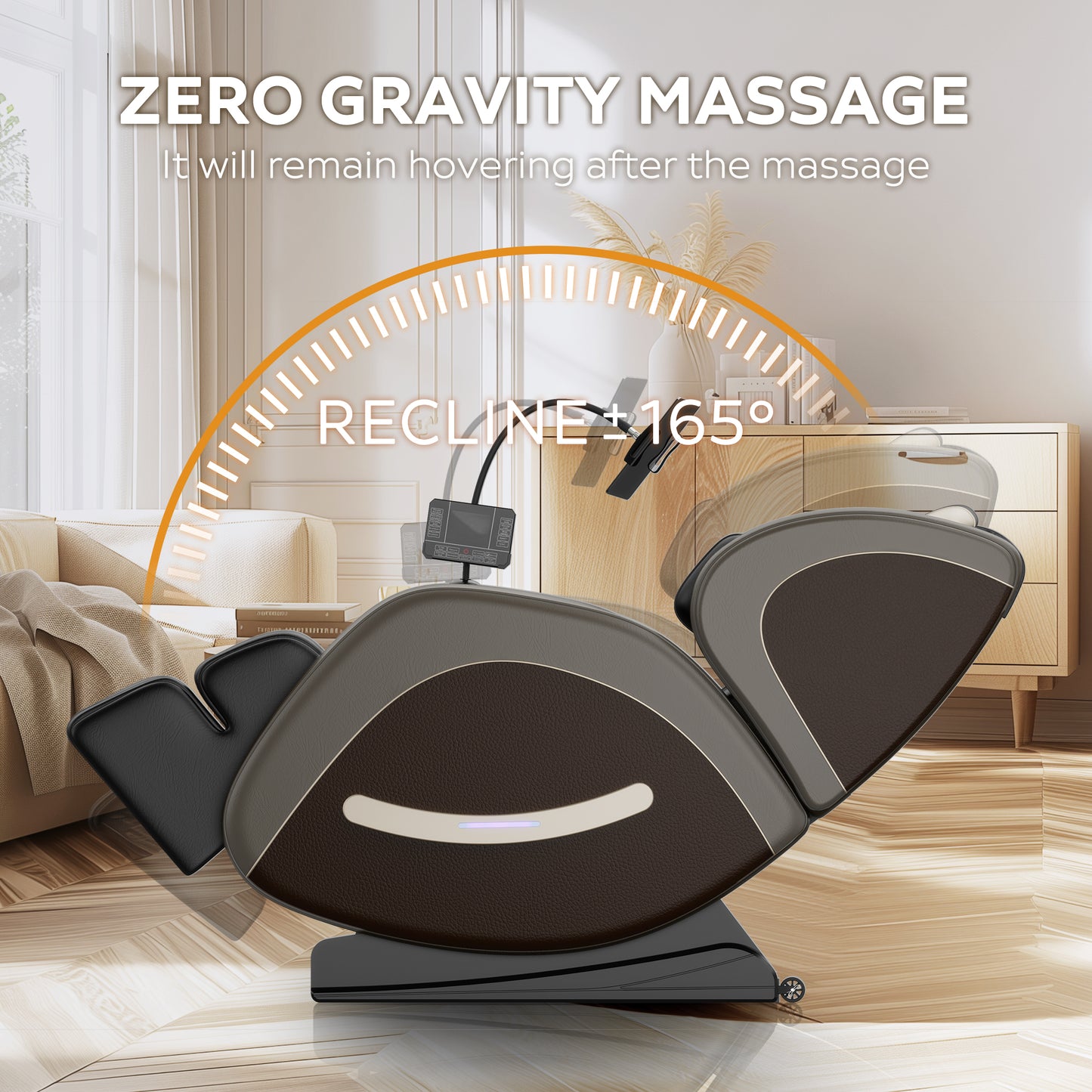 Full Body Massage Chair, SESSLIFE Zero Gravity Shiatsu Recliner Electric Massage Chair with Air Pressure, Heating, Airbag, Bluetooth, Foot Rollers, Portable Stand for Relaxation, Grey