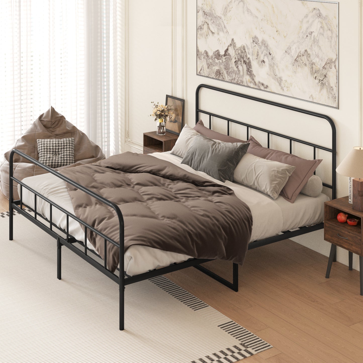 PORKISS Full Size Bed Frame, LJC