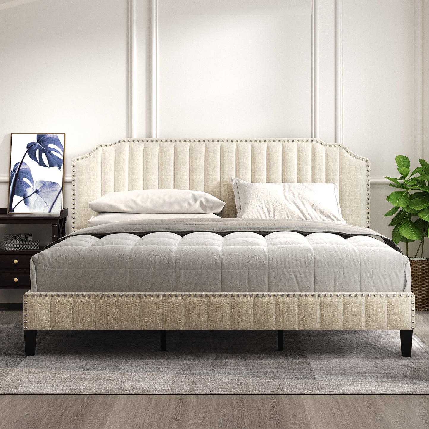 SESSLIFE Upholstered Platform Bed, LJC