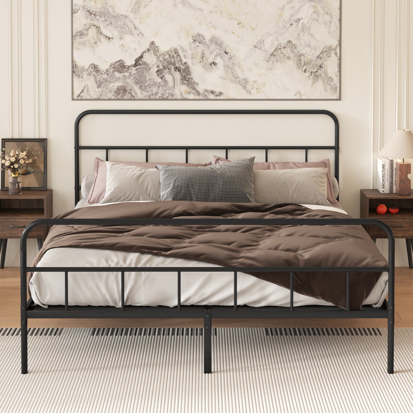 PORKISS Full Size Bed Frame, LJC