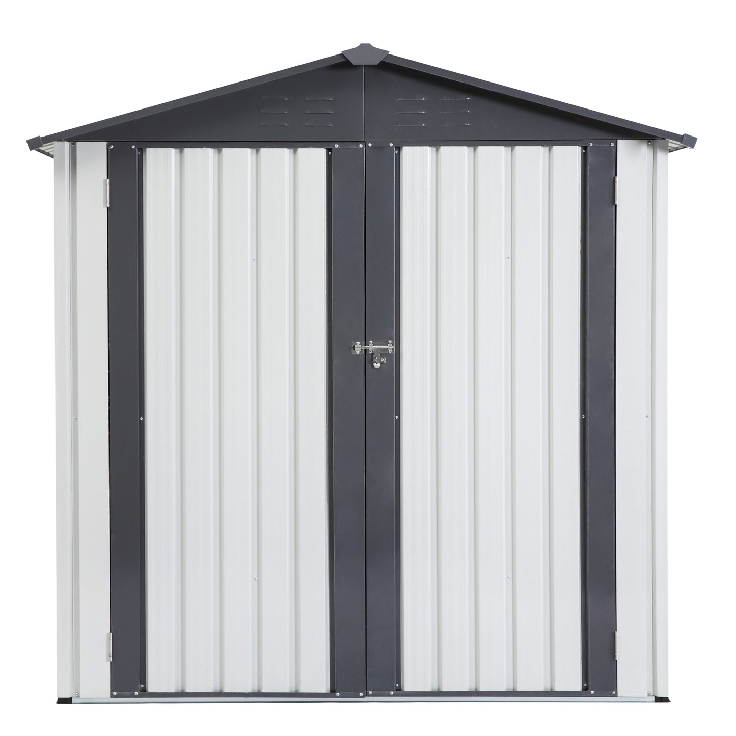 Outdoor Storage Shed, SESSLIFE 6ft x 4ft Galvanized Metal Storage Shed with Lockable Door for Garden Backyard Patio Lawn