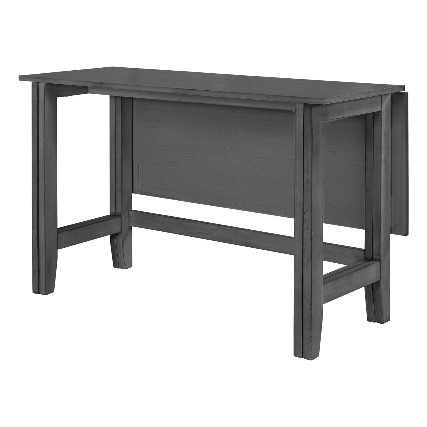 SESSLIFE Extendable Dining Table for Small Space, Farmhouse Solid Wood Kitchen Table, Drop Leaf Folding Design, Rectangular Dining Table for 4, Gray