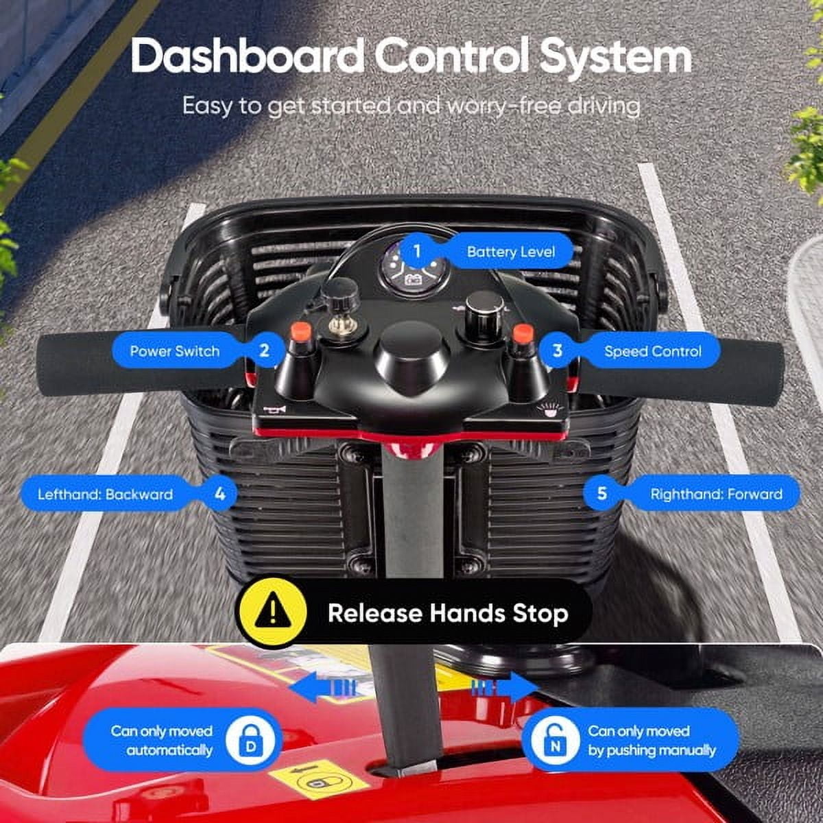 ENYOPRO 3 Wheel Electric Scooter for Adults, Foldable Mobility Scooter for Seniors with 360° Adjustable Seat, Powered Electric Wheelchair with Bright Headlights, Basket and Long-Range Battery