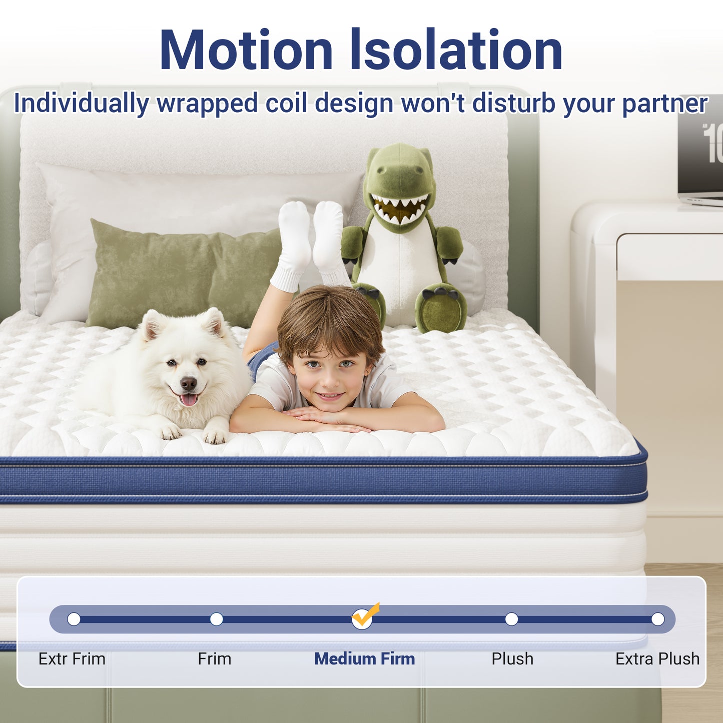 SESSLIFE Full Size Hybrid Mattress, 12 Inch Medium Firm Gel Memory Foam & Pocket Spring Mattress, Pressure Relief, Motion Isolation, CertiPUR-US Certified, White