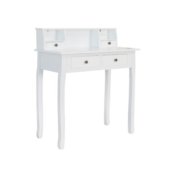 SESSLIFE White Desk with Drawers, Wood Writing Desk for Home Office Bedroom, Computer Desk with Detachable Tabletop, Kids Desk Student Workstation, Study Table with Storage