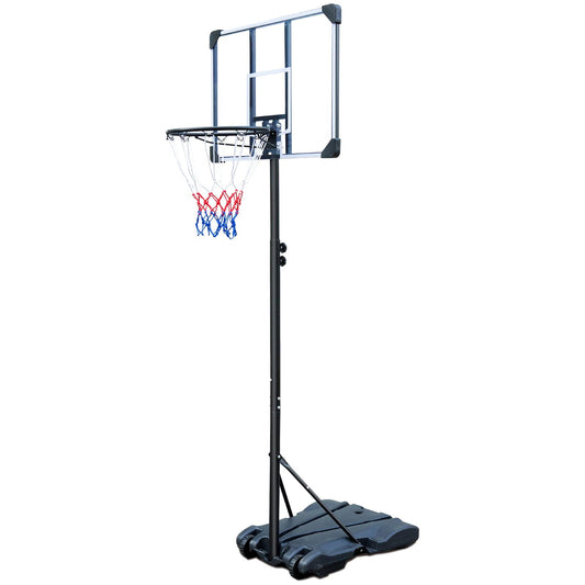 5.4ft-7ft Height Adjustable Basketball Goal, Kids Youth Teenager Portable Basketball Hoop Court, Removeable Basketball System, TE3090