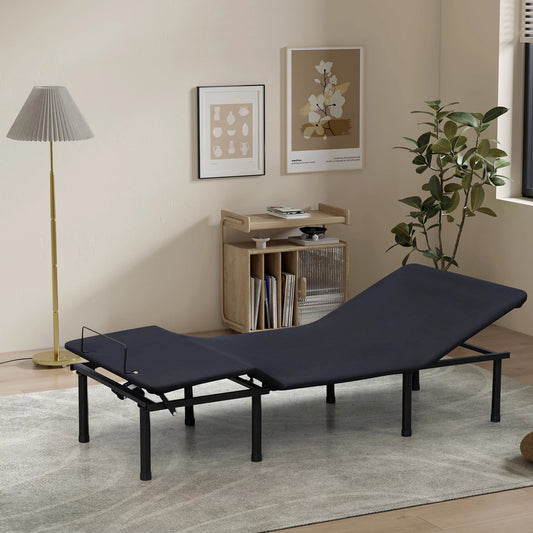 Sesslife Adjustable Bed Base Electric Adjustable Bed Frame with Head and Foot Incline, Dual Massage, Wireless Remote, Zero Gravity(Black)