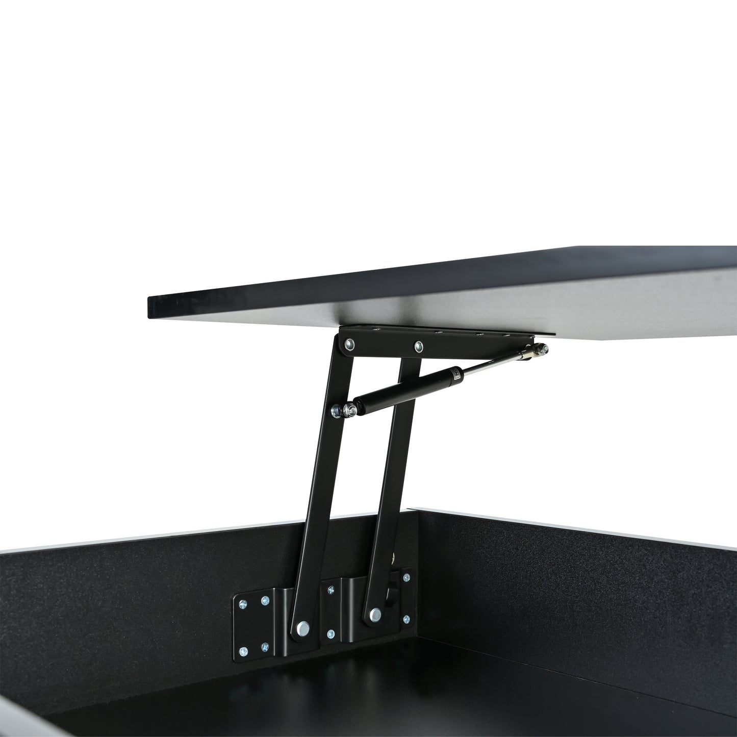 SESSLIFE Modern Lift Top Coffee Table with Storage, Hidden Compartment and LED Lighting, Multifunctional Centerpiece for Small Spaces, 39.3 Inch, Black