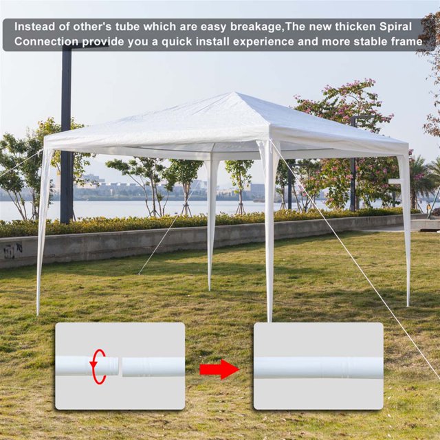 YOFE Party Tent 10x10 ft, Outdoor Canopy Tent for Party Wedding Parking Camping BBQ, Patio Tent for Backyard Garden, Waterproof Sun-proof Gazebo Tent no w/ Removable Sidewalls, White, D117