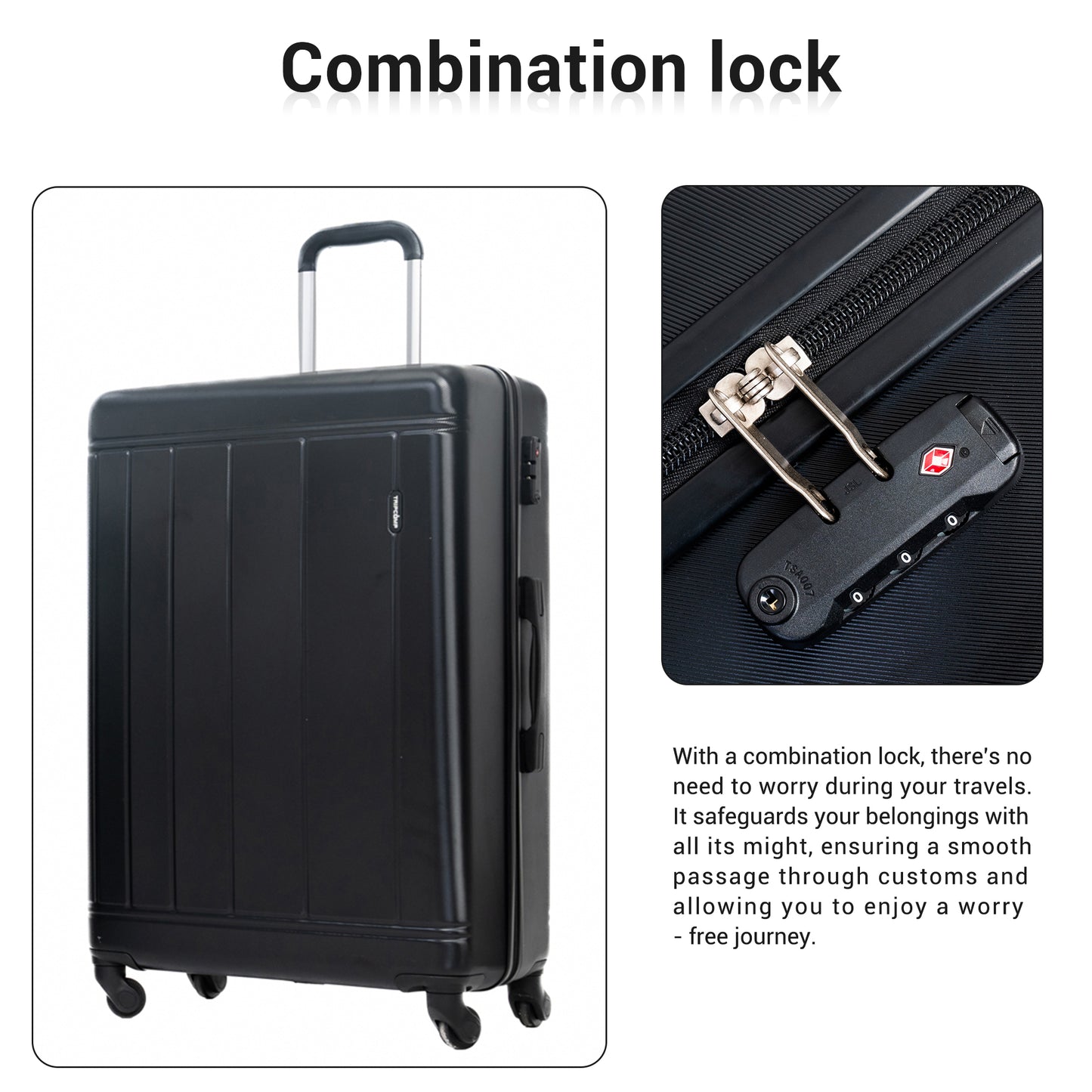 SESSLIFE 9-Piece Hardside Luggage Set, Complete with 20” Carry-On, 24” and 28” Checked Suitcases featuring TSA Locks, Smooth-Spinning Wheels and a Lightweight Design, Black