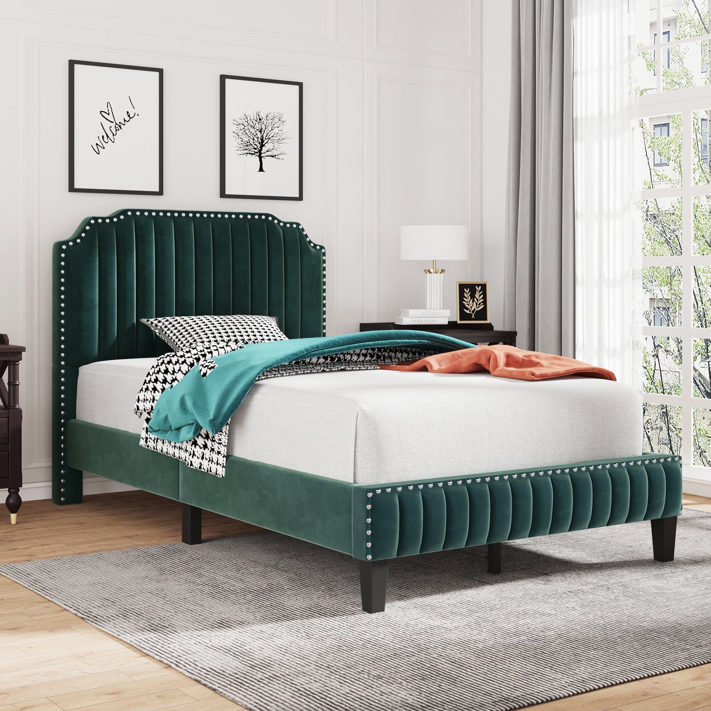 SESSLIFE Upholstered Platform Bed, LJC