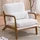 SESSLIFE Accent Chair, Armrest Upholstered Single Lounge Chair, Leisure Chair Reception Chair for Living Room, Bedroom, Reading Room, Gray