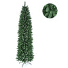 7.5ft Slim Christmas Tree, Pencil Artificial Christmas Tree with 1075 Branch Tips and Metal Stand, Green Xmas Trees for Indoor Outdoor Home Holiday Decoration