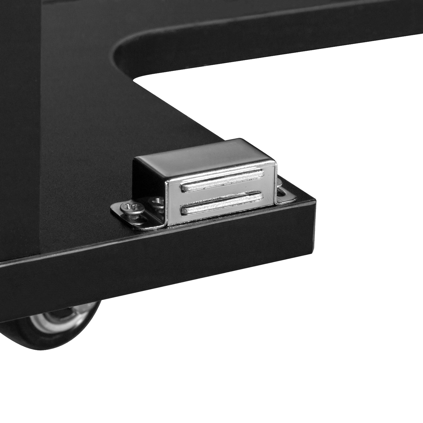 SESSLIFE Portable Nail Tech Table, Foldable Manicure Table with 2 Drawers and Cabinet, Mobile Nail Station on Wheels, Black MDF Nail Desk for Home Salon and Professional Use, Black