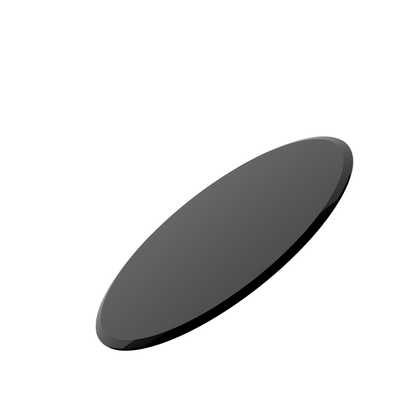 SESSLIFE 24 Inch Round Tempered Glass Table Top, Black Glass 2/5 Inch Thick Beveled Polished Edge with Polished Edge for Dining Table, Patio, Coffee Table, Replacement Glass Top