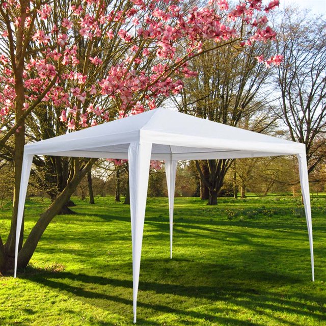 YOFE Party Tent 10x10 ft, Outdoor Canopy Tent for Party Wedding Parking Camping BBQ, Patio Tent for Backyard Garden, Waterproof Sun-proof Gazebo Tent no w/ Removable Sidewalls, White, D117