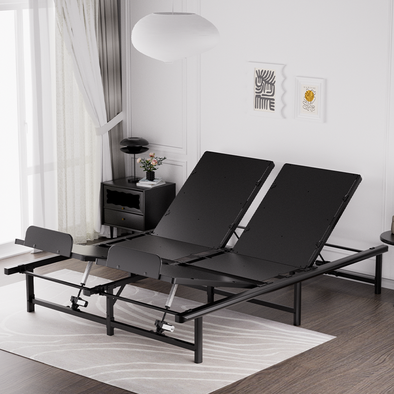 Power Adjustable Bed Base Frame, Metal Electric Bed Frame with Independent Head and Foot Incline, Modern Adjustable Platform Bed with Wired Control, Zero Gravity, Easy Assembly