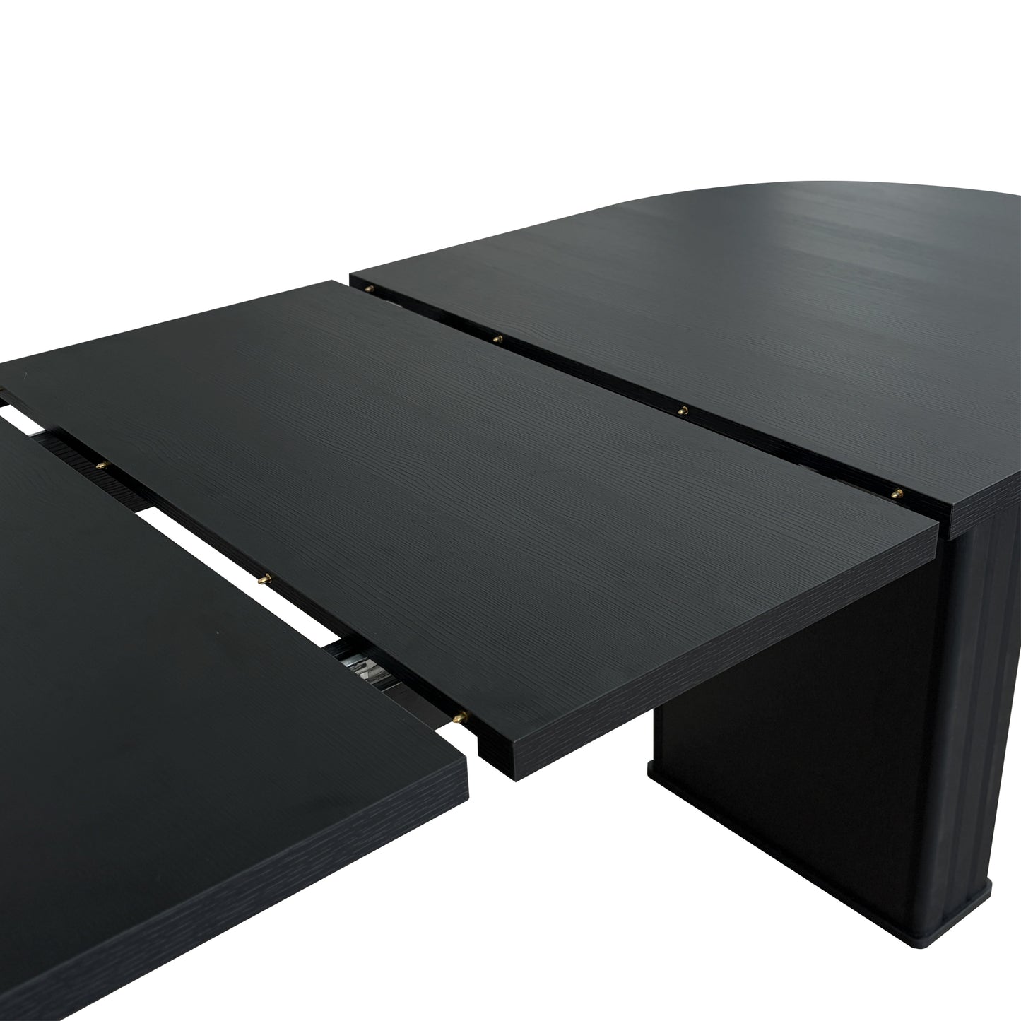 SESSLIFE Oval Extendable Dining Table, 4 to 8 Seater Kitchen Table with with Wooden Base and Rounded Corners, Space Saving Kitchen Table for Small Home and Apartment, Black