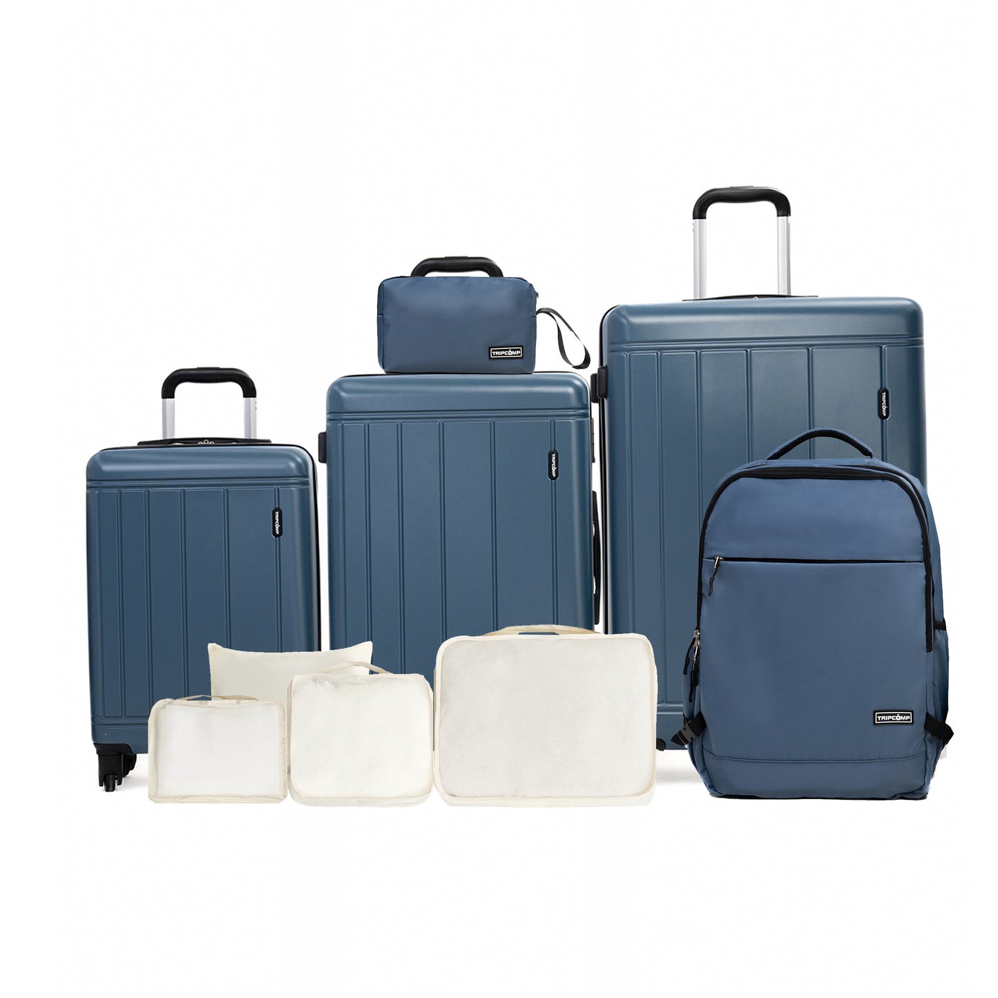 SESSLIFE 9-Piece Hardside Luggage Set, Complete with 20” Carry-On, 24” and 28” Checked Suitcases featuring TSA Locks, Smooth-Spinning Wheels and a Lightweight Design, Black