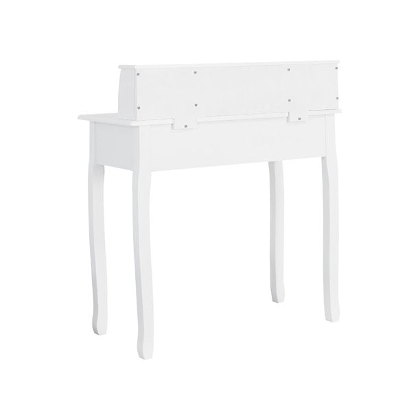 SESSLIFE White Desk with Drawers, Wood Writing Desk for Home Office Bedroom, Computer Desk with Detachable Tabletop, Kids Desk Student Workstation, Study Table with Storage