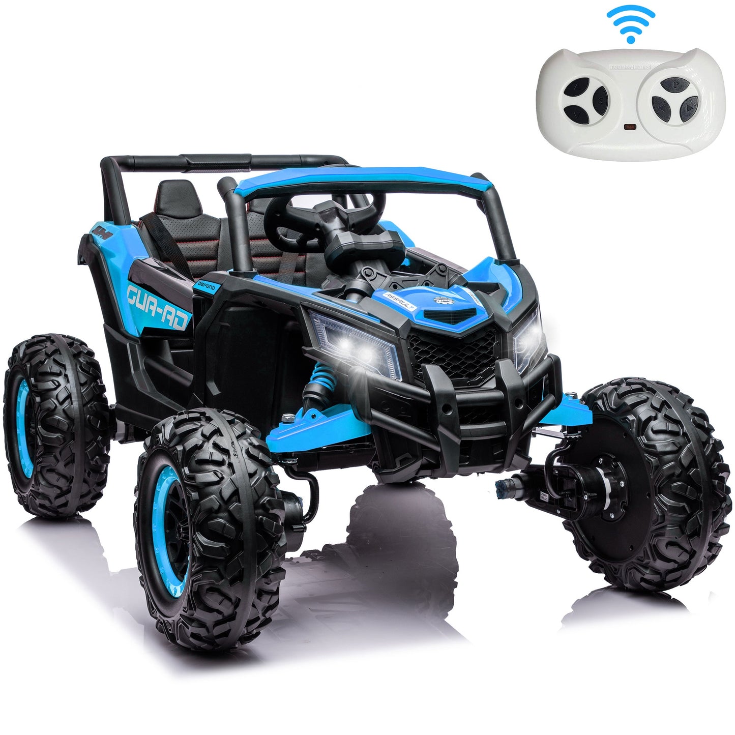 24V Ride on UTV for Kids, Battery Powered Ride on Car with Parental Remote control, Music Player, 4 Wheel Shock Spring, 3 Point Safety Belt, Ride on Toy for Boys and Girls 3 4 5 6 Years Olds, Black