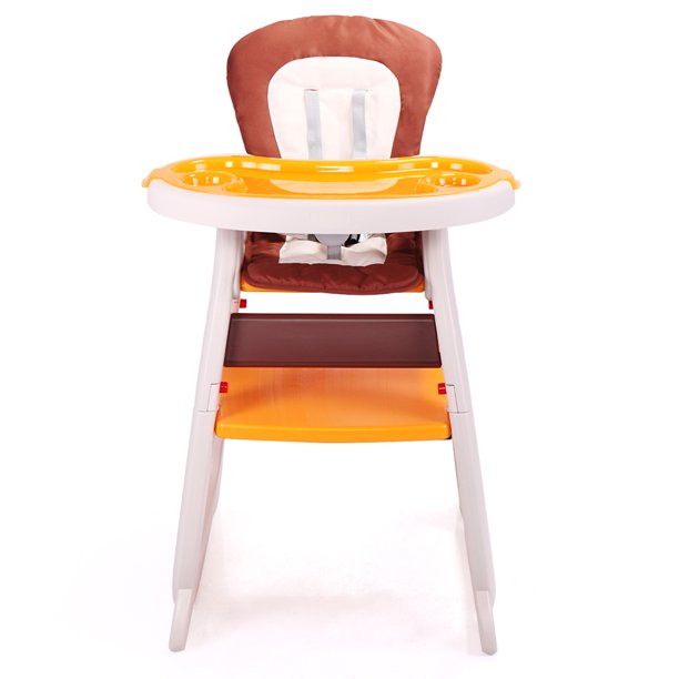 Convertible Baby High Chairs, SESSLIFE Multifunctional Feeding High Chair for Babies Toddlers 6 Month-6 Years, Kids Booster Seat w/Removable Tray & Cushion, Safety Belt, Adjustable Back, Yellow, X2298