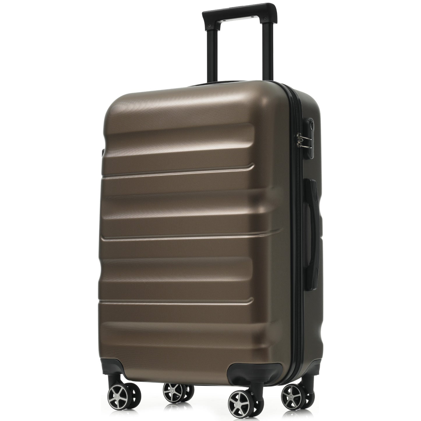 SESSLIFE 6 Piece Hardshell Luggage Set, Lightweight ABS Luggage with Spinner Wheels, 12" to 31" Carry On and Checked Luggage for Family Travel, Business Trips, Nestable Storage, Brown