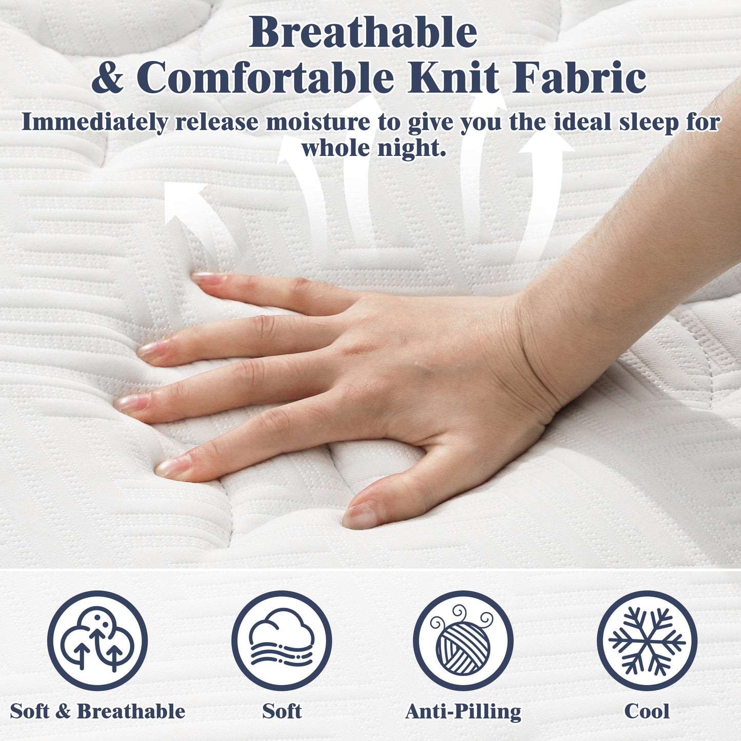 10 inch Twin Mattress, Sesslife Memory Foam Mattress in a Box, Cooling Gel Hybrid Mattress with Knitted Fabric, Twin Size Individual Pocket Spring Mattress, Medium Firm, CertiPUR-US, White/Black