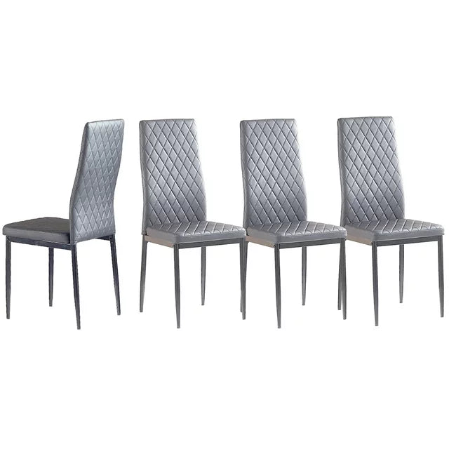 Dining Chairs Set of 4, Dining Room Chairs, Dining Side Chairs for Home Kitchen Living Room, Leather Dark Gray