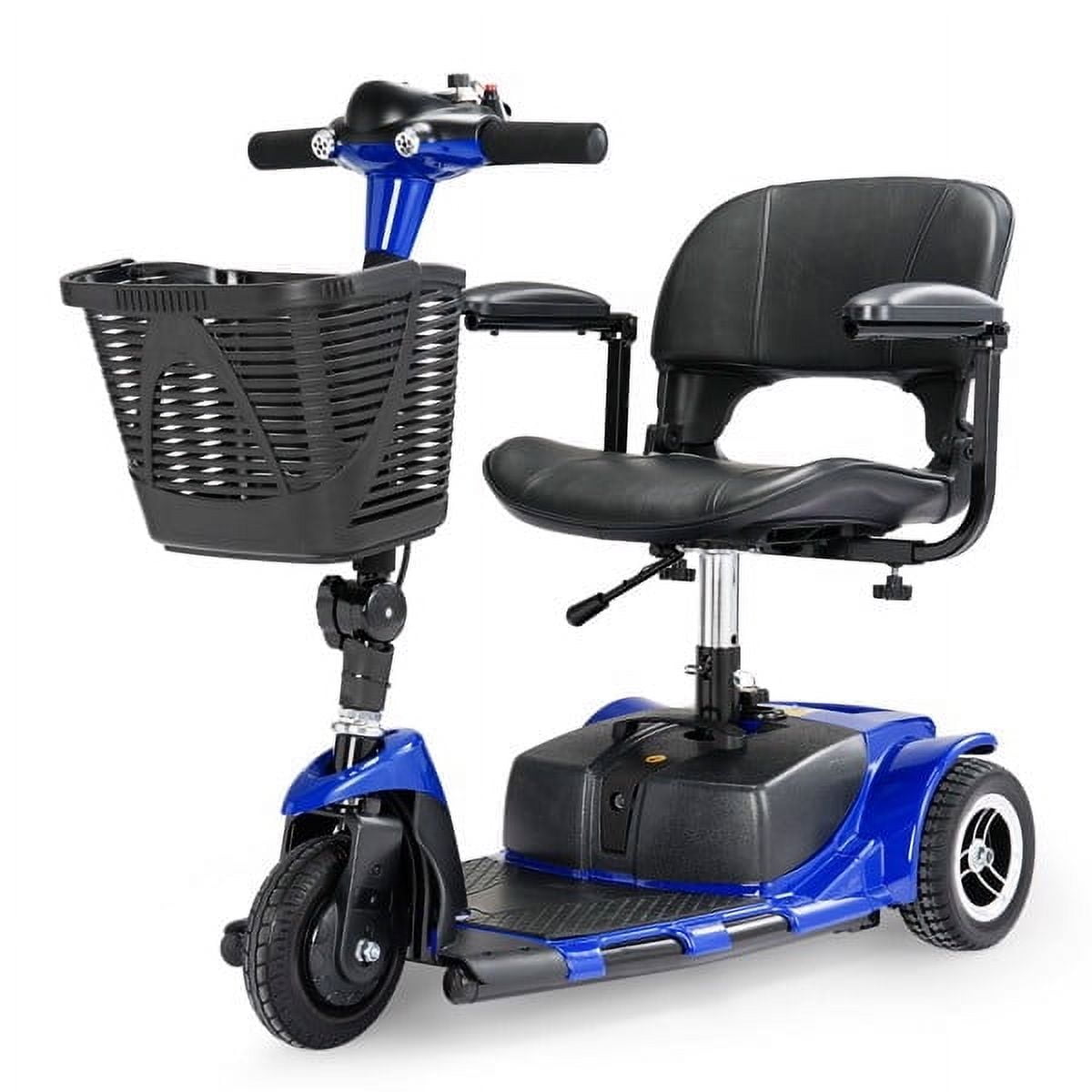 ENYOPRO 3 Wheel Electric Scooter for Adults, Foldable Mobility Scooter for Seniors with 360° Adjustable Seat, Powered Electric Wheelchair with Bright Headlights, Basket and Long-Range Battery
