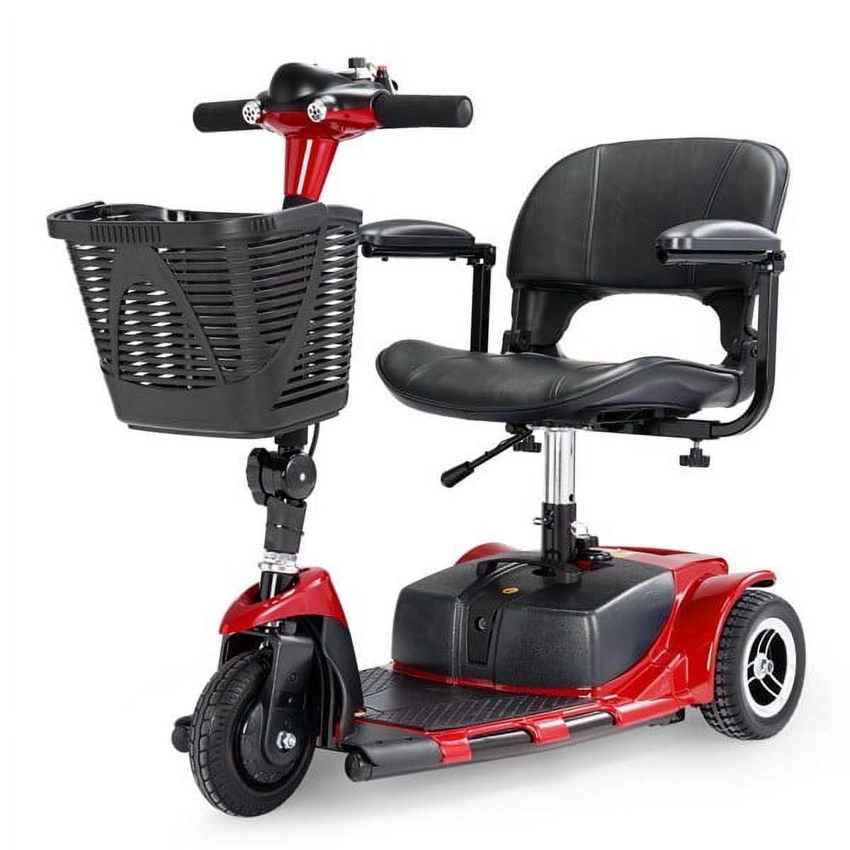 ENYOPRO 3 Wheel Electric Scooter for Adults, Foldable Mobility Scooter for Seniors with 360° Adjustable Seat, Powered Electric Wheelchair with Bright Headlights, Basket and Long-Range Battery