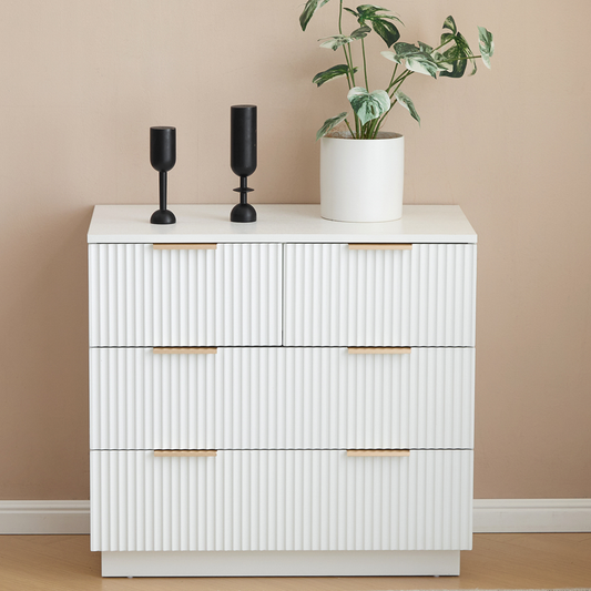 ENYOPRO 4 Drawers Dresser, Clothes Cabinet Storage Organizers, Chest of Drawers for Bedroom, Living Room, Hallway,White