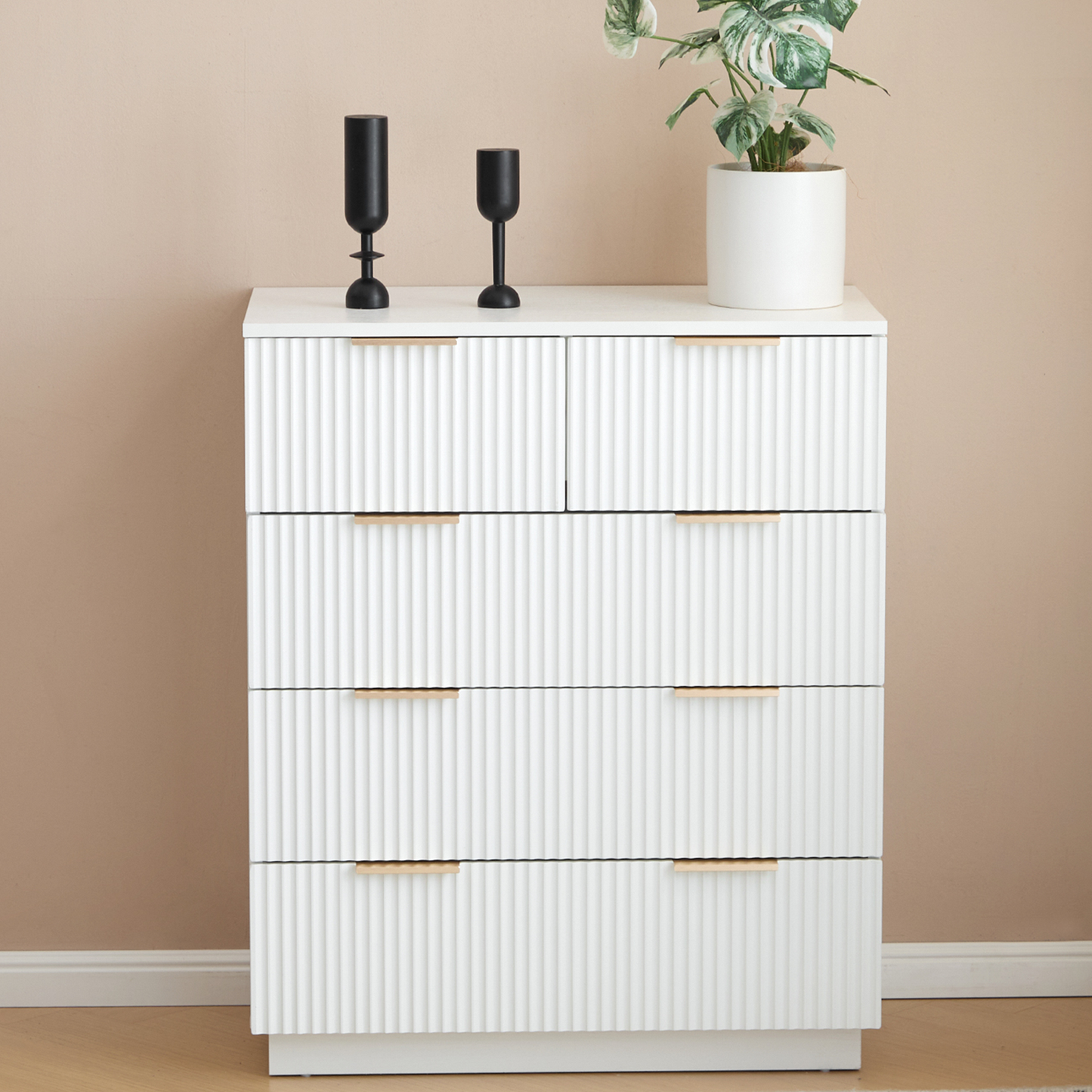 ENYOPRO 4 Drawers Dresser, Clothes Cabinet Storage Organizers, Chest of Drawers for Bedroom, Living Room, Hallway,White