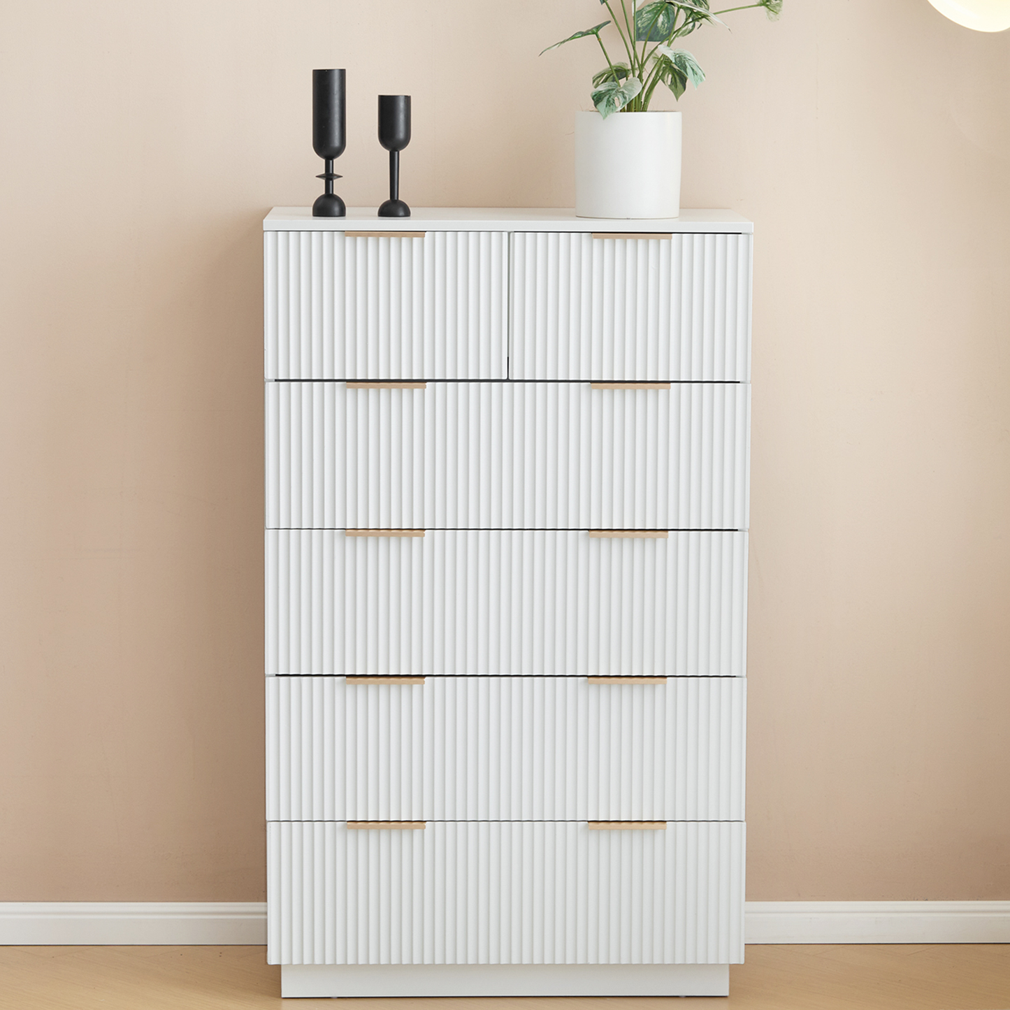ENYOPRO 4 Drawers Dresser, Clothes Cabinet Storage Organizers, Chest of Drawers for Bedroom, Living Room, Hallway,White