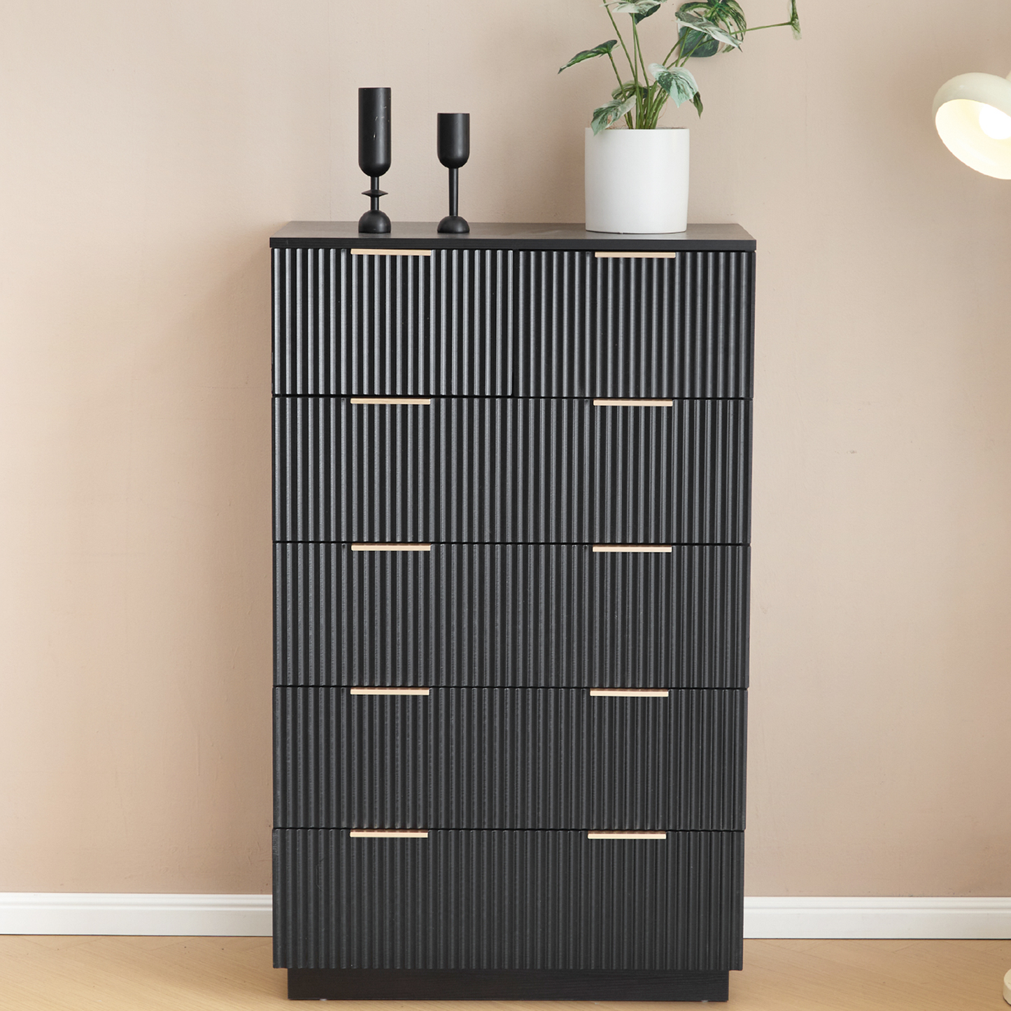 ENYOPRO 4 Drawers Dresser, Clothes Cabinet Storage Organizers, Chest of Drawers for Bedroom, Living Room, Hallway,White
