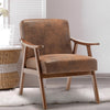 ENYOPRO Accent Chair, Upholstered Comfy Single Sofa with Wood Feet, Mid Century Armchair for Bedroom, Living Room, Modern Comfy Reading Chair, Brown