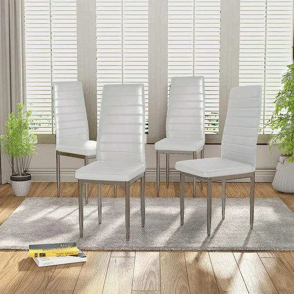 ENYOPRO Dining Chairs Set of 4, Black Dining Room PU Chairs, Dining Side Chairs for Home Kitchen Living Room