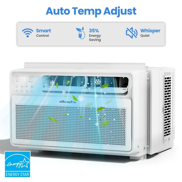 Enyopro Smart Window Air Conditioner, 8000 BTU Portable Inverter Conditioner, 15 CEER, WiFi, APP & Remote Control, Energy-Saving and Eco-Friendly, 10Min Assembly for Living Rooms, Bedrooms, Kitchens