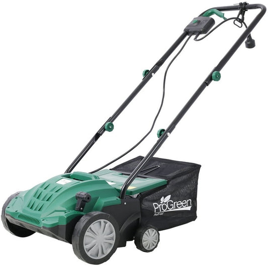 2-in-1 13" Dethatcher & Scarifier, 12 Amp Electric Garden Lawn Mover, Removable Collection Bag extra large 31.7QT