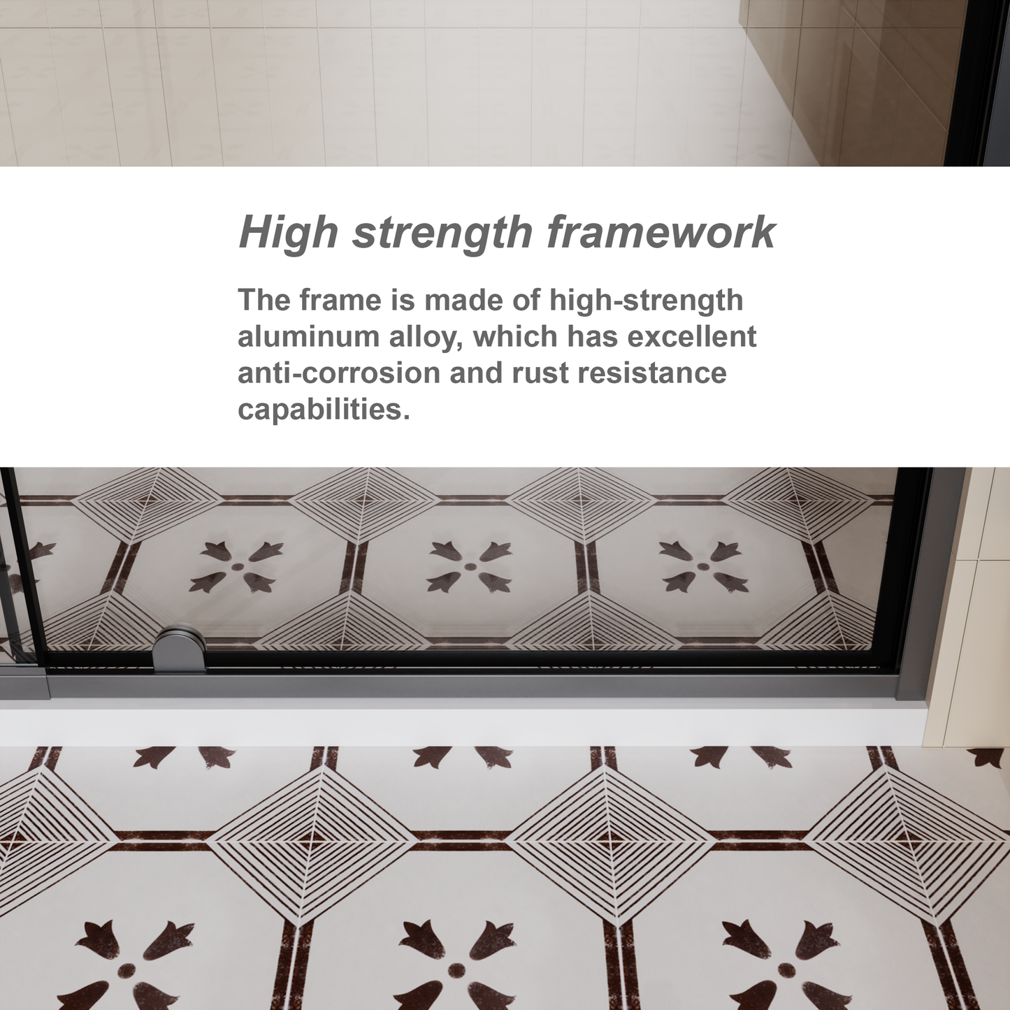 SESSLIFE 60x72" Modern Pivot Shower Door, 1/4" Thick Clear Tempered Glass with Bilateral Adjustment for Shower Use, Stainless Steel Handle and High-Strength Framework, Matt Black