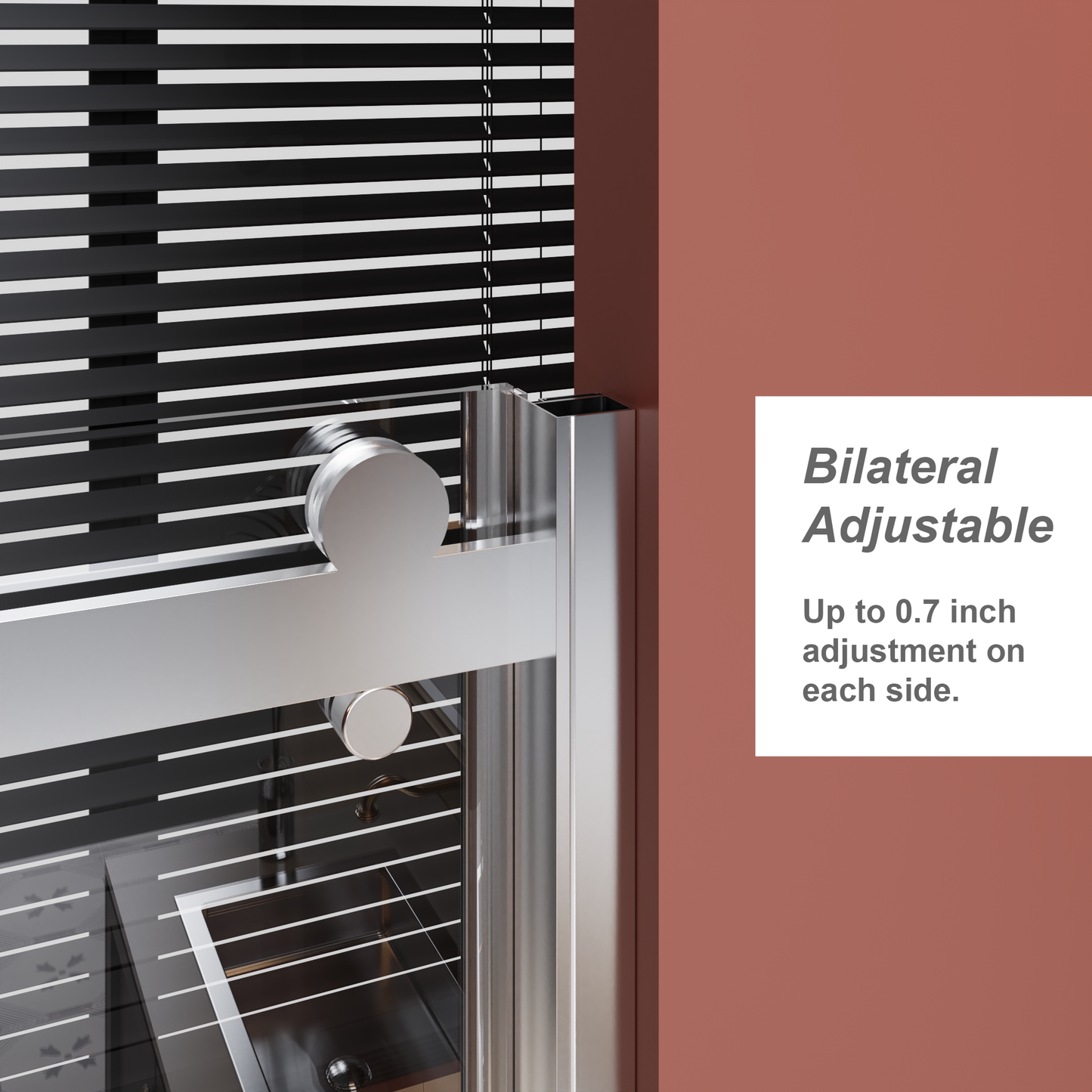 SESSLIFE 60x72 inch Frameless Sliding Shower Door, 1/4" Tempered Glass with Adjustable Aluminum Rail, Chrome Stainless Steel Handle and Zinc Alloy Rollers, Reversible Bathroom Tub Door