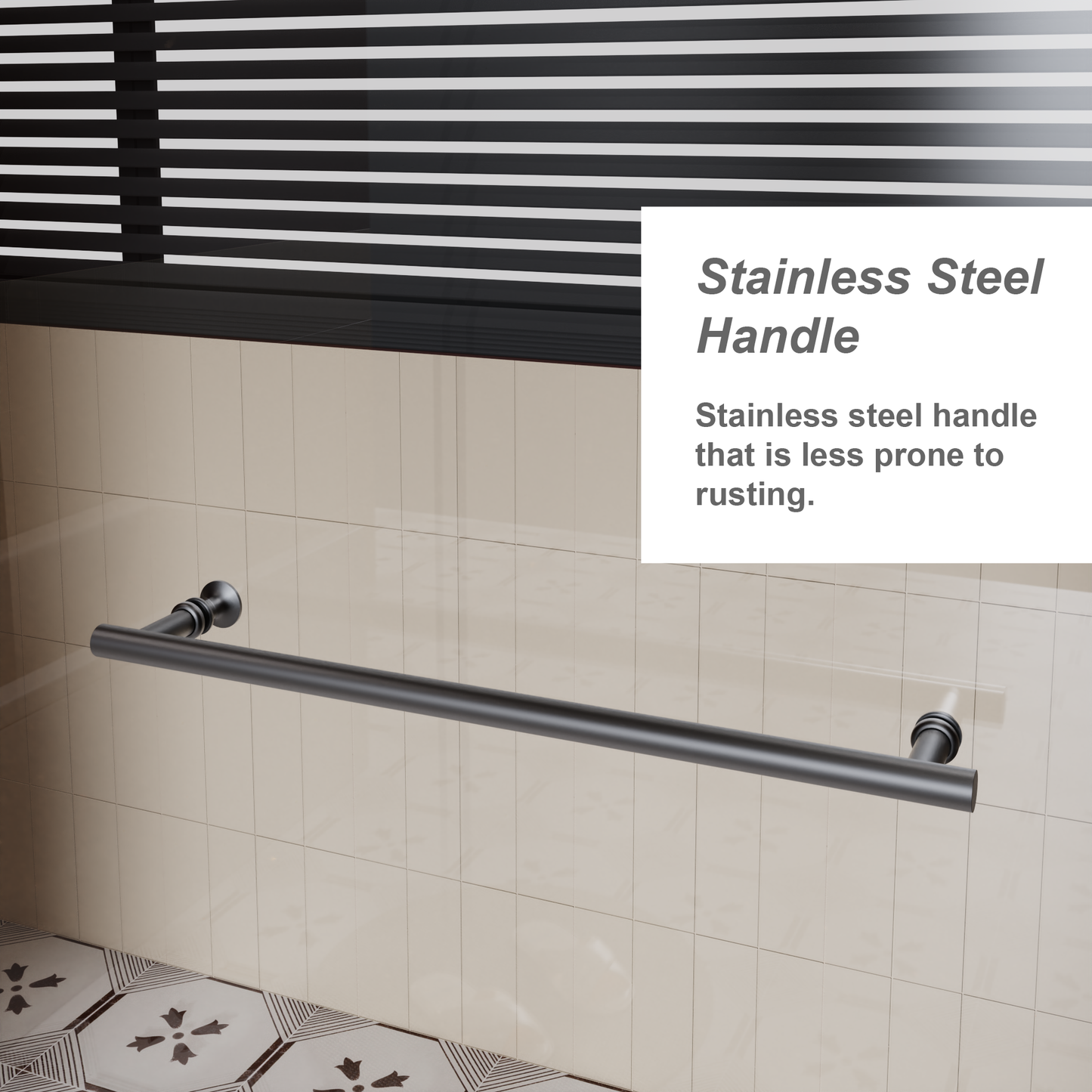 SESSLIFE 60x72" Modern Pivot Shower Door, 1/4" Thick Clear Tempered Glass with Bilateral Adjustment for Shower Use, Stainless Steel Handle and High-Strength Framework, Matt Black