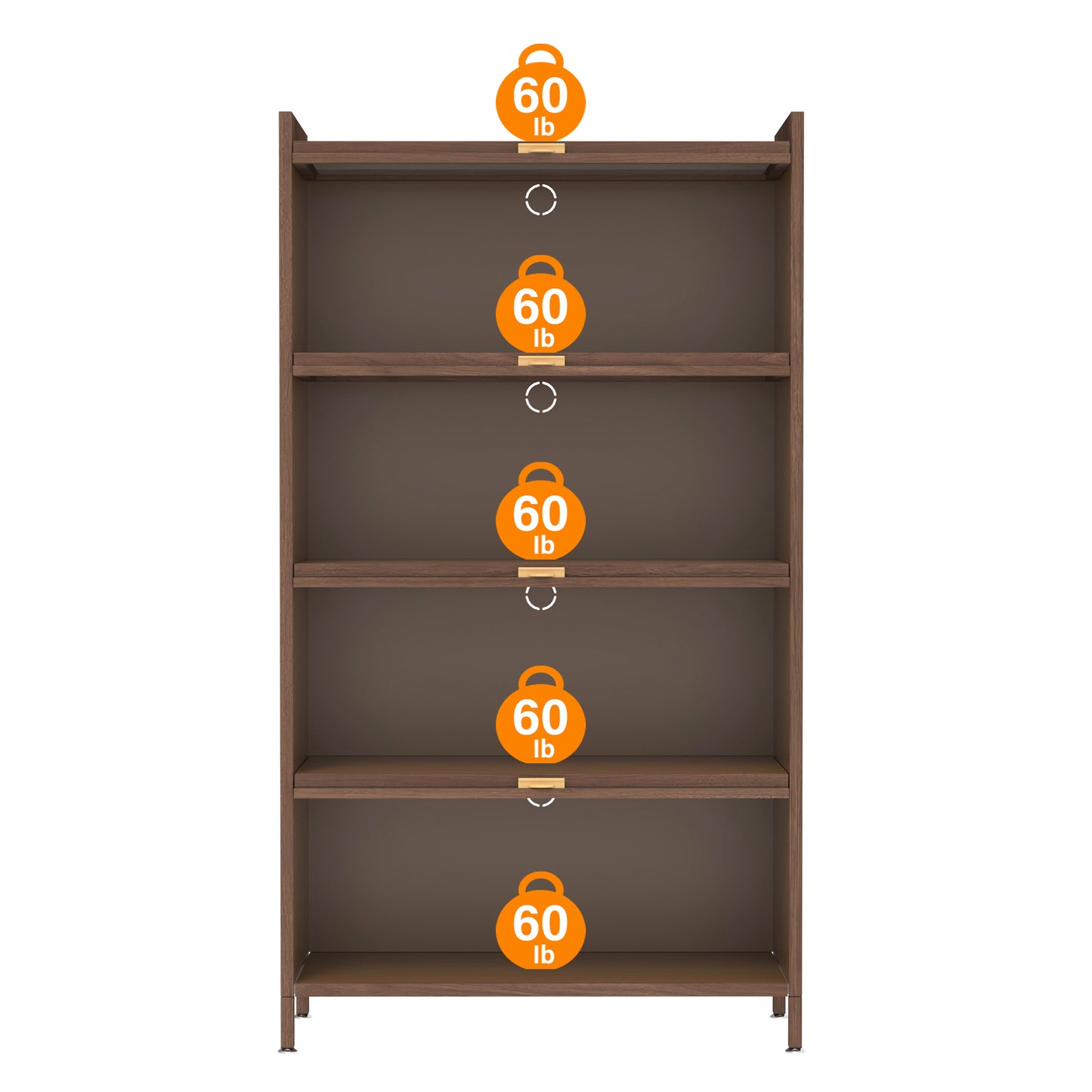 SESSLIFE Metal Storage Cabinet with Doors and Shelves, 57" Steel Utility Cabinet for Kitchen, Bathroom Storage Cabinet for Small Spaces, Narrow Freestanding Cabinet, Walnut