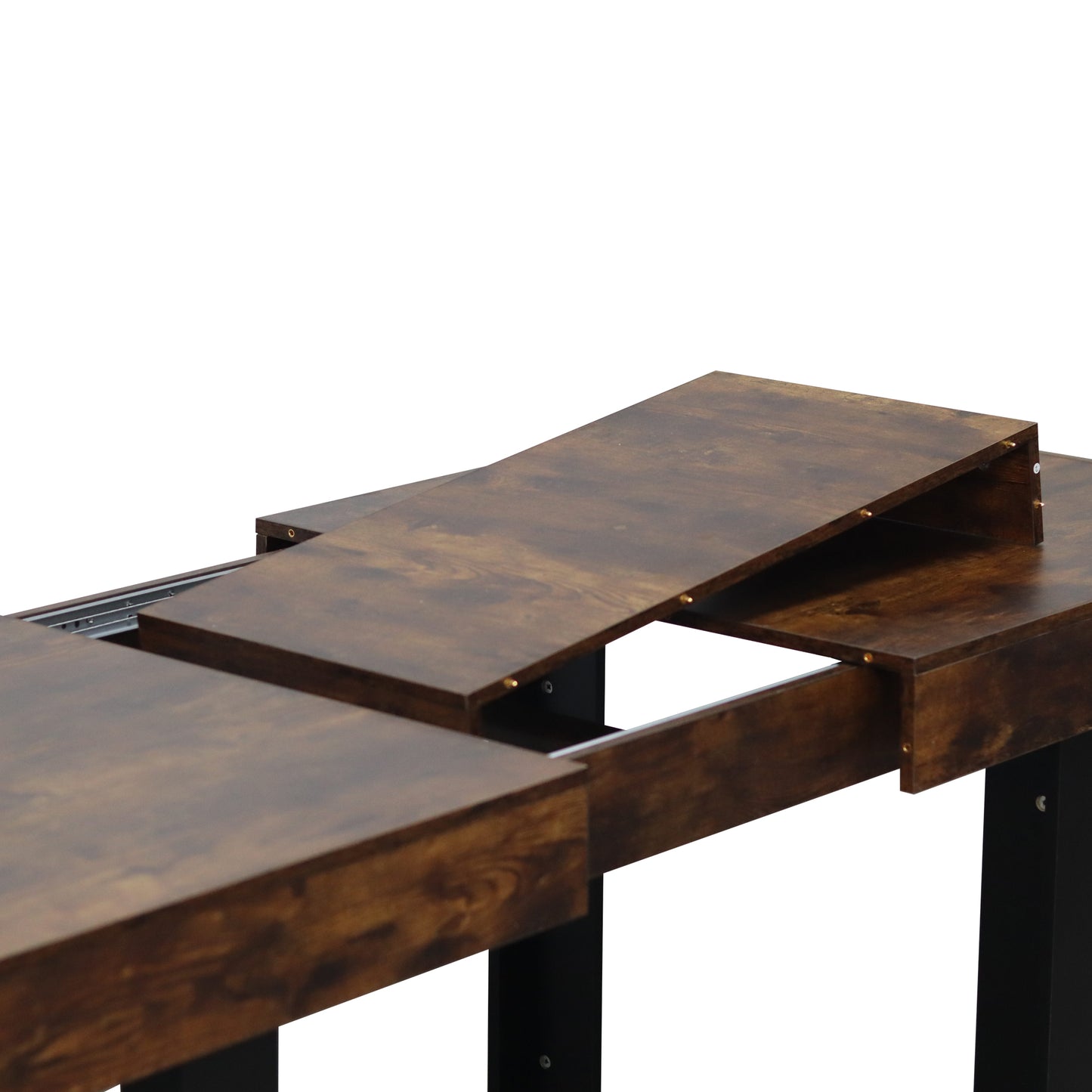 SESSLIFE Expandable Dining Table for 6 to 10 People, Modern Farmhouse Kitchen Table with Extensible Leaf, Rustic Dining Table with Strong Legs, 63 to 78.7 Inch, Deep Rustic Brown
